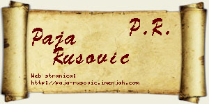 Paja Rusović vizit kartica
